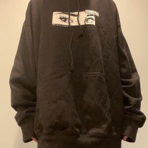 Brandy Melville Black Hoodie with Eye Graphic